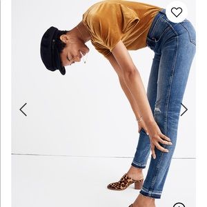 Madewell 9”Mid-Rise Skinny in York Wash Rip